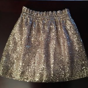 J crew gold sequin mini skirt - with pockets!